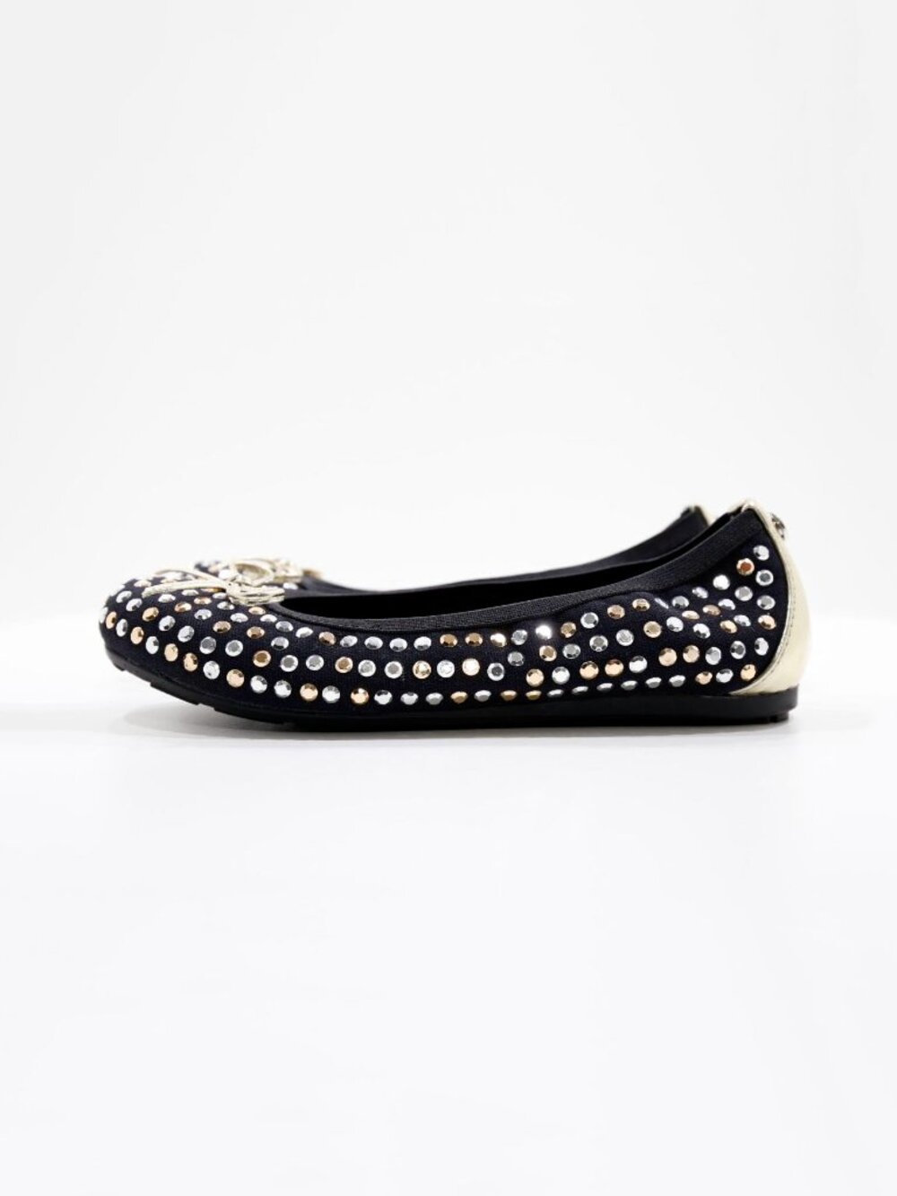 Stuart Weitzman Fannie Tara Black Silver & Gold Ballet Flats - Girls' 1